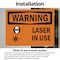 Signmission Radiation & Laser Sign, 5 in H x 7 in W, Vinyl Decal, Rectangle OS-2PACK-WS-D-57-L-12231 - alternate 2